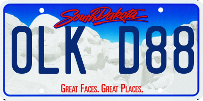 SD license plate 0LKD88