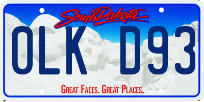 SD license plate 0LKD93
