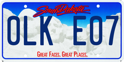 SD license plate 0LKE07