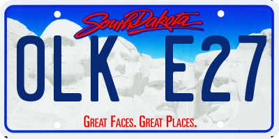 SD license plate 0LKE27