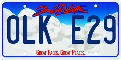 SD license plate 0LKE29