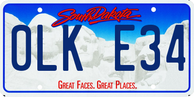 SD license plate 0LKE34