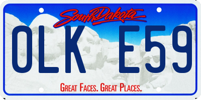 SD license plate 0LKE59