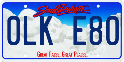 SD license plate 0LKE80