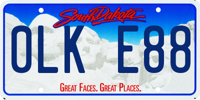 SD license plate 0LKE88