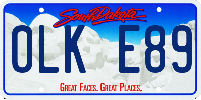 SD license plate 0LKE89
