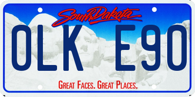 SD license plate 0LKE90