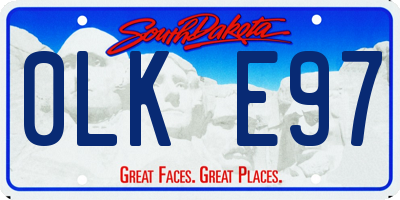 SD license plate 0LKE97