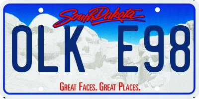 SD license plate 0LKE98