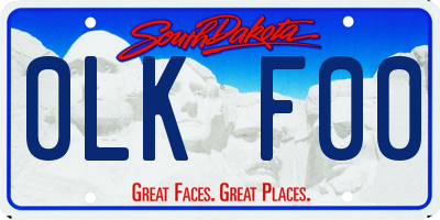 SD license plate 0LKF00