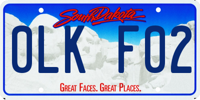 SD license plate 0LKF02