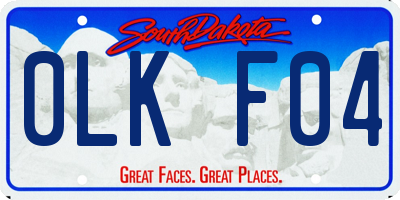 SD license plate 0LKF04