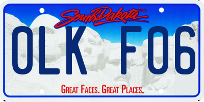SD license plate 0LKF06