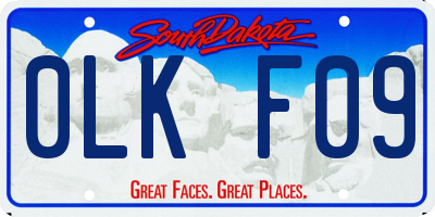 SD license plate 0LKF09