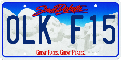 SD license plate 0LKF15