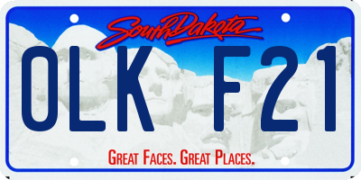 SD license plate 0LKF21