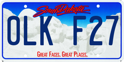 SD license plate 0LKF27