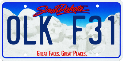 SD license plate 0LKF31