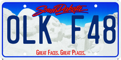 SD license plate 0LKF48