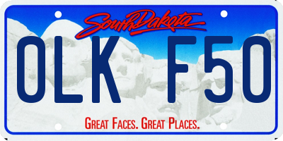 SD license plate 0LKF50