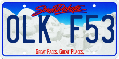 SD license plate 0LKF53