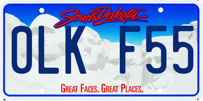 SD license plate 0LKF55