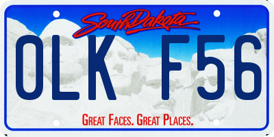 SD license plate 0LKF56
