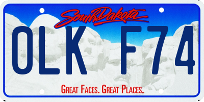 SD license plate 0LKF74
