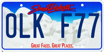SD license plate 0LKF77