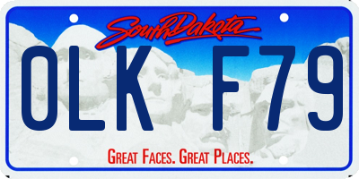 SD license plate 0LKF79