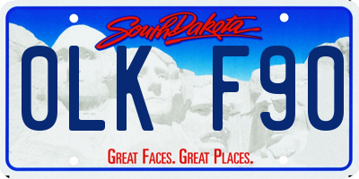 SD license plate 0LKF90