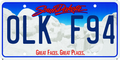 SD license plate 0LKF94
