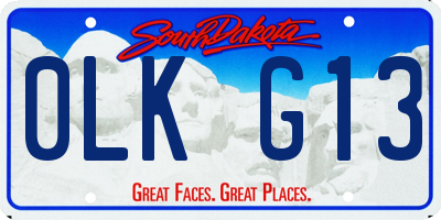 SD license plate 0LKG13