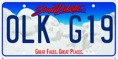 SD license plate 0LKG19