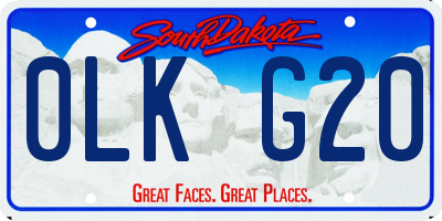 SD license plate 0LKG20