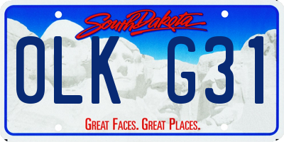 SD license plate 0LKG31