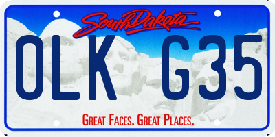 SD license plate 0LKG35