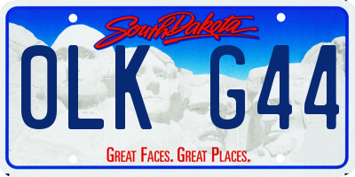 SD license plate 0LKG44