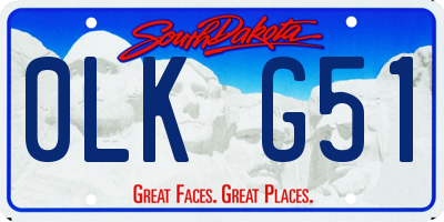 SD license plate 0LKG51