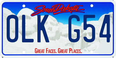 SD license plate 0LKG54