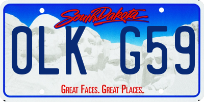 SD license plate 0LKG59