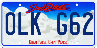 SD license plate 0LKG62