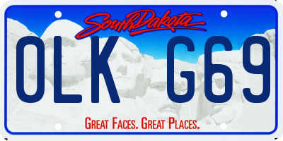SD license plate 0LKG69