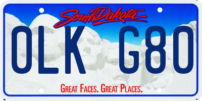 SD license plate 0LKG80