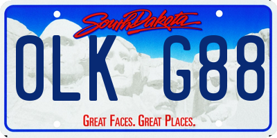 SD license plate 0LKG88