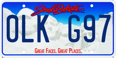 SD license plate 0LKG97