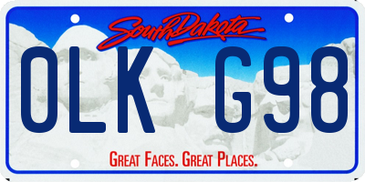 SD license plate 0LKG98