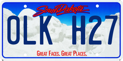 SD license plate 0LKH27