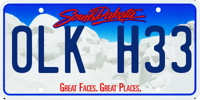SD license plate 0LKH33