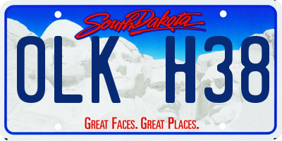 SD license plate 0LKH38